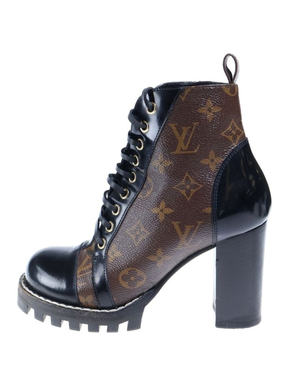 Louis Vuitton Monogram Star Trail Ankle Boots Black Brown